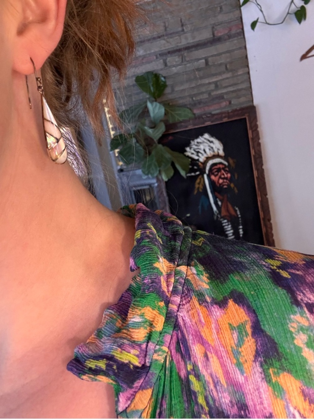 Mother of Pearl and Sterling 925 dangle earrings - Picture 4 of 5